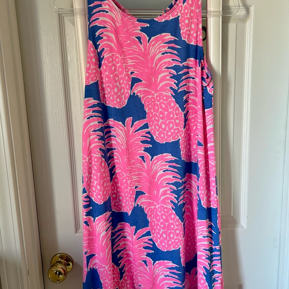 Pink and Blue Pineapple Print Lilly Pulitzer Dress